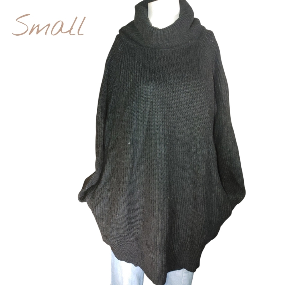 ʕ·ᴥ·ʔ Cozy Black Turtleneck Oversiz Sweater